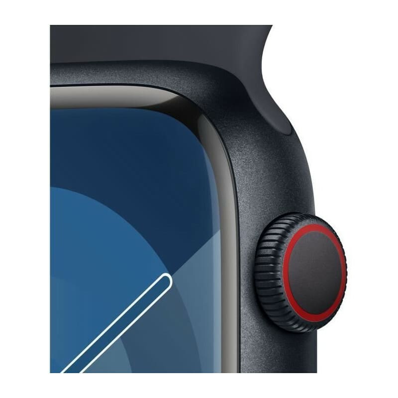 Apple Watch Series 9 GPS + Cellular 45 mm avec boîtier en aluminium minuit et bracelet sport minuit M/L – Image 4