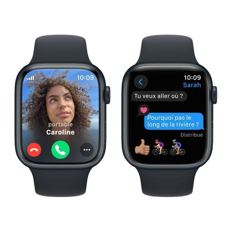 Apple Watch Series 9 GPS + Cellular 45 mm avec boîtier en aluminium minuit et bracelet sport minuit M/L – Image 5