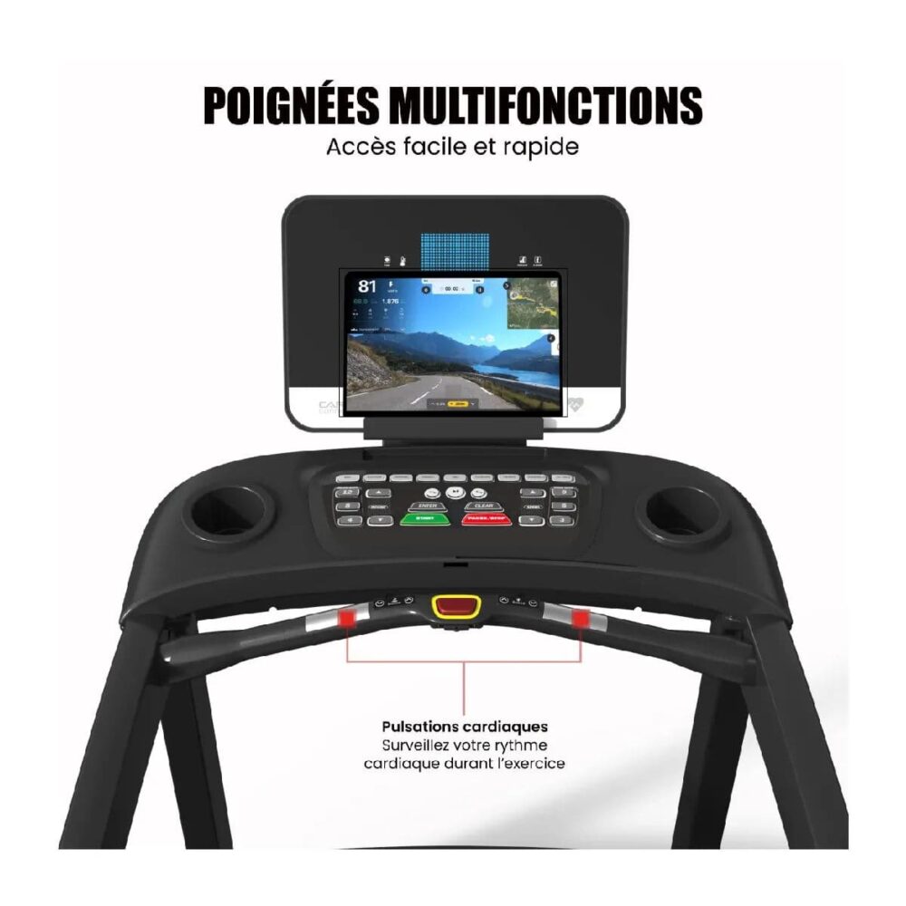 Tapis de Course CARE ZEPHYR - 24 km/h - Tapis motorisé - 39 programmes - Kinomap – Image 4