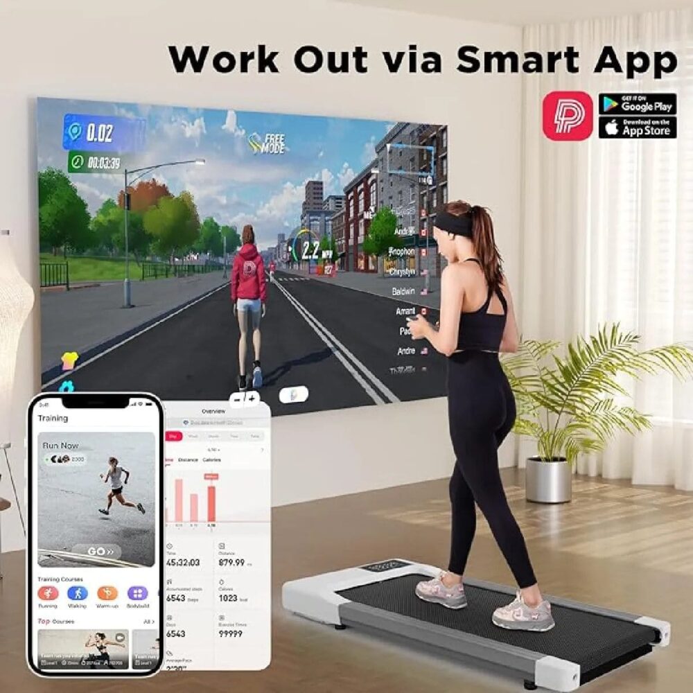 Deerrun Raceable Tapis de Marche - Avec AI Tapis roulant - AI surveillance - Courses multi-coureurs - APP et communité – Image 3