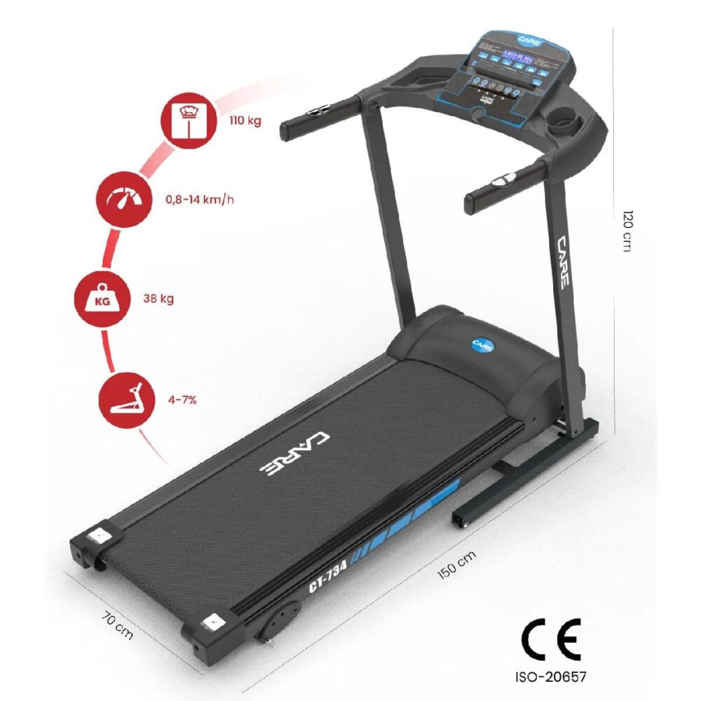 Tapis de course connecté Care CT- 734 - Vitesse max 14 km/h - Moteur 1.5/2.5 CV - 120 x 41.5 cm - KINOMAP – Image 3