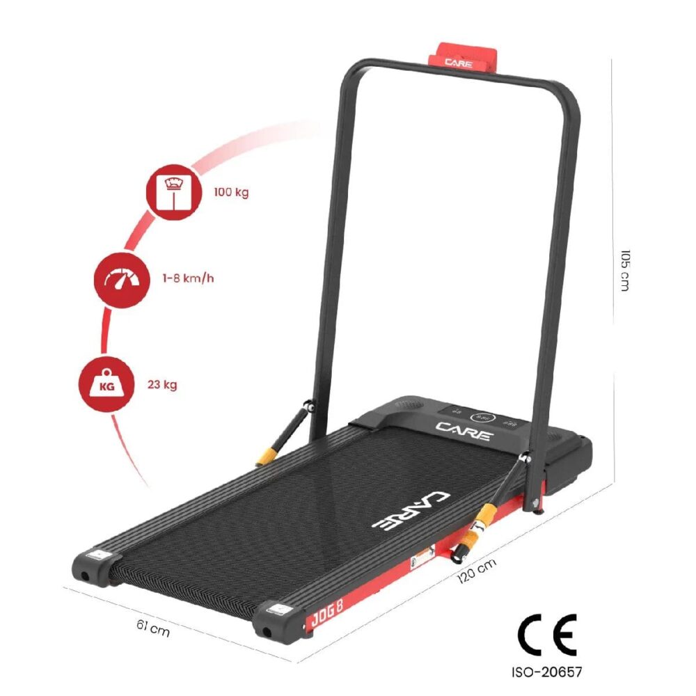 Tapis de marche Care JOG 8 - 8 km/h - 0.75 CV - Design ergonomique et pliable – Image 3