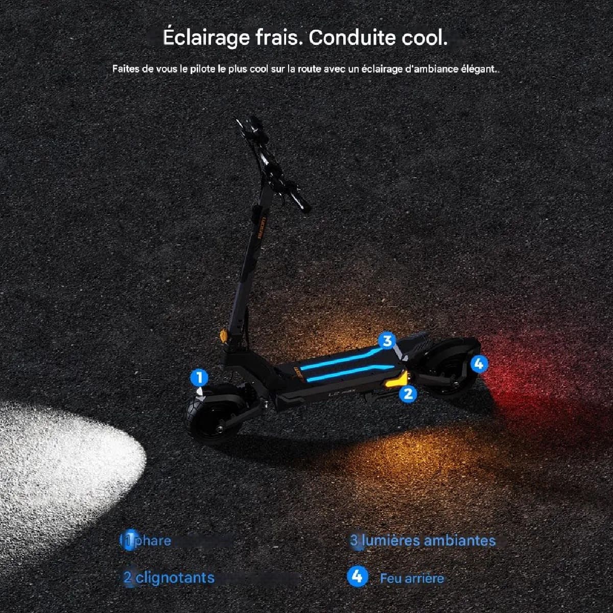 Ausom L2 Max DUAL - Trottinette électrique Tout-Terrain 2000W - 65 km/h - 90 km Autonomie – Image 4