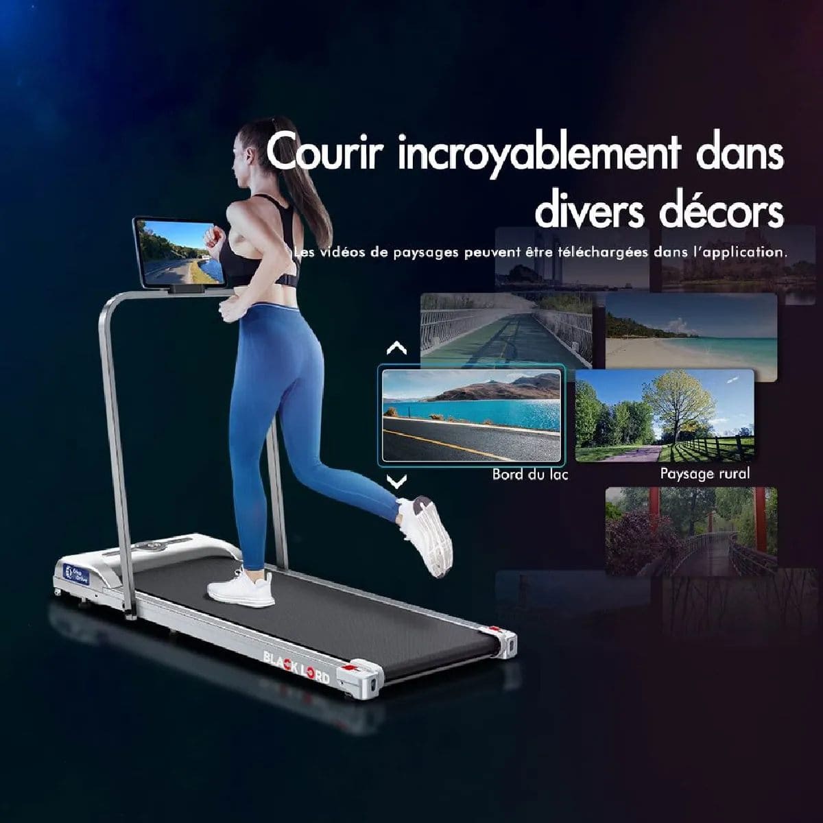 Tapis de Course/Marché Électrique BLACK LORD SL9-H - Moteur 2.2HP - Écran LED - Télécommande - Bluetooth - Pliable – Image 6