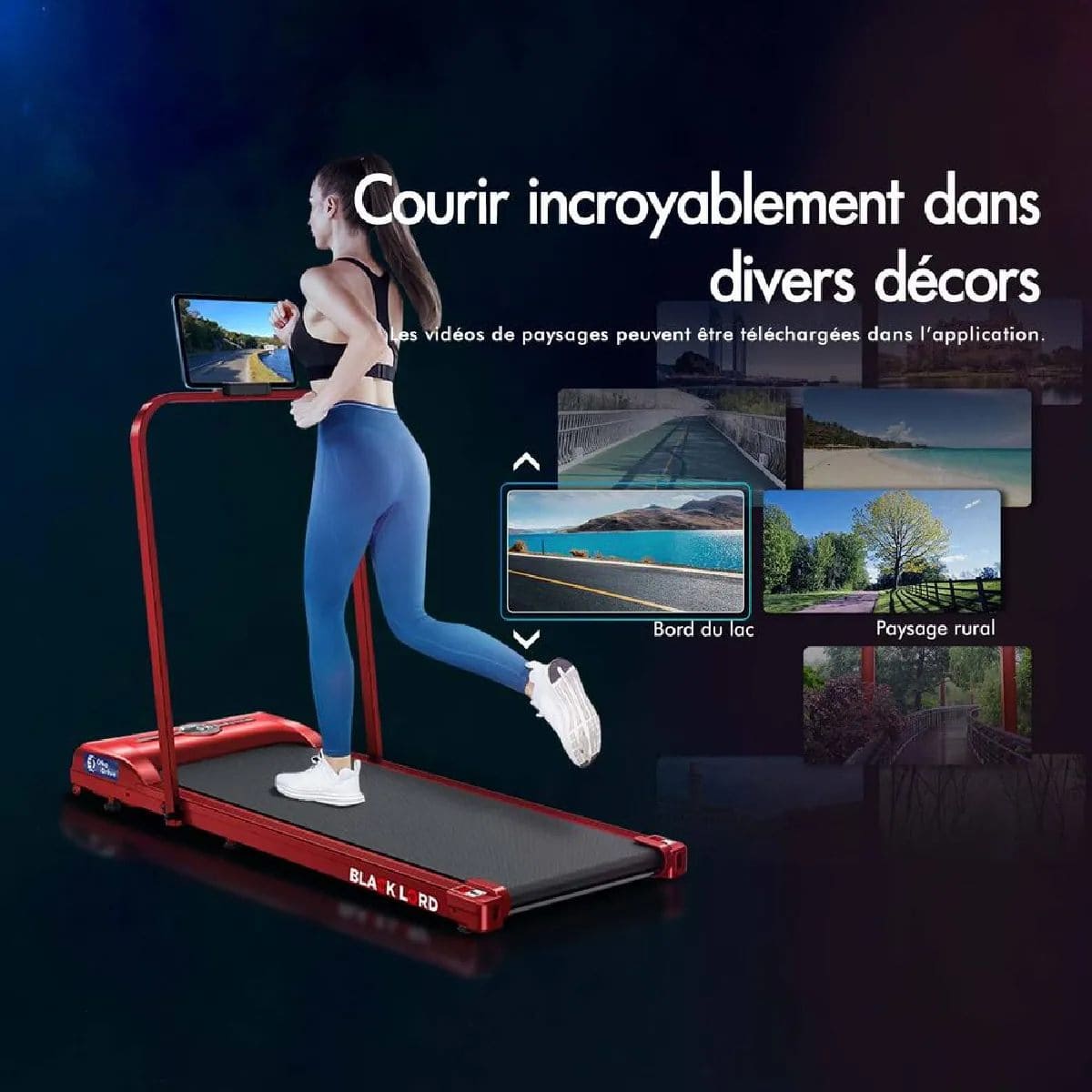 Tapis de Course/Marché Électrique BLACK LORD SL9-H - Moteur 2.2HP - Écran LED - Télécommande - Bluetooth - Pliable – Image 16