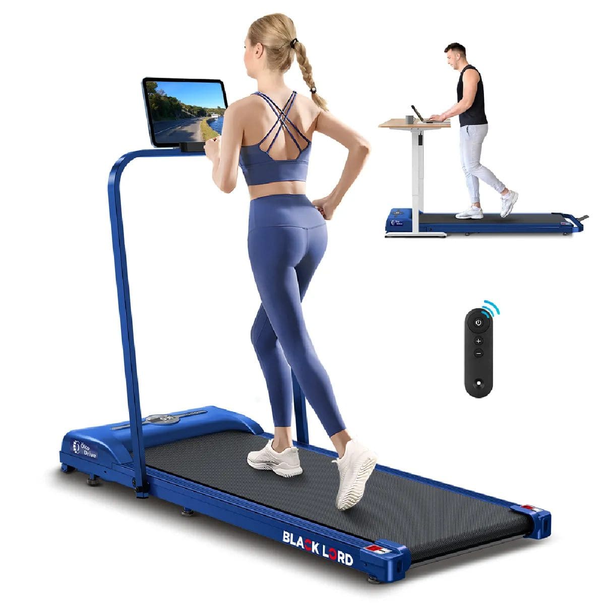 Tapis-de-course-marche-Black-Lord-SL9-H-Moteur-2.2HP-Bluetooth-Pliable-mobile-bleu