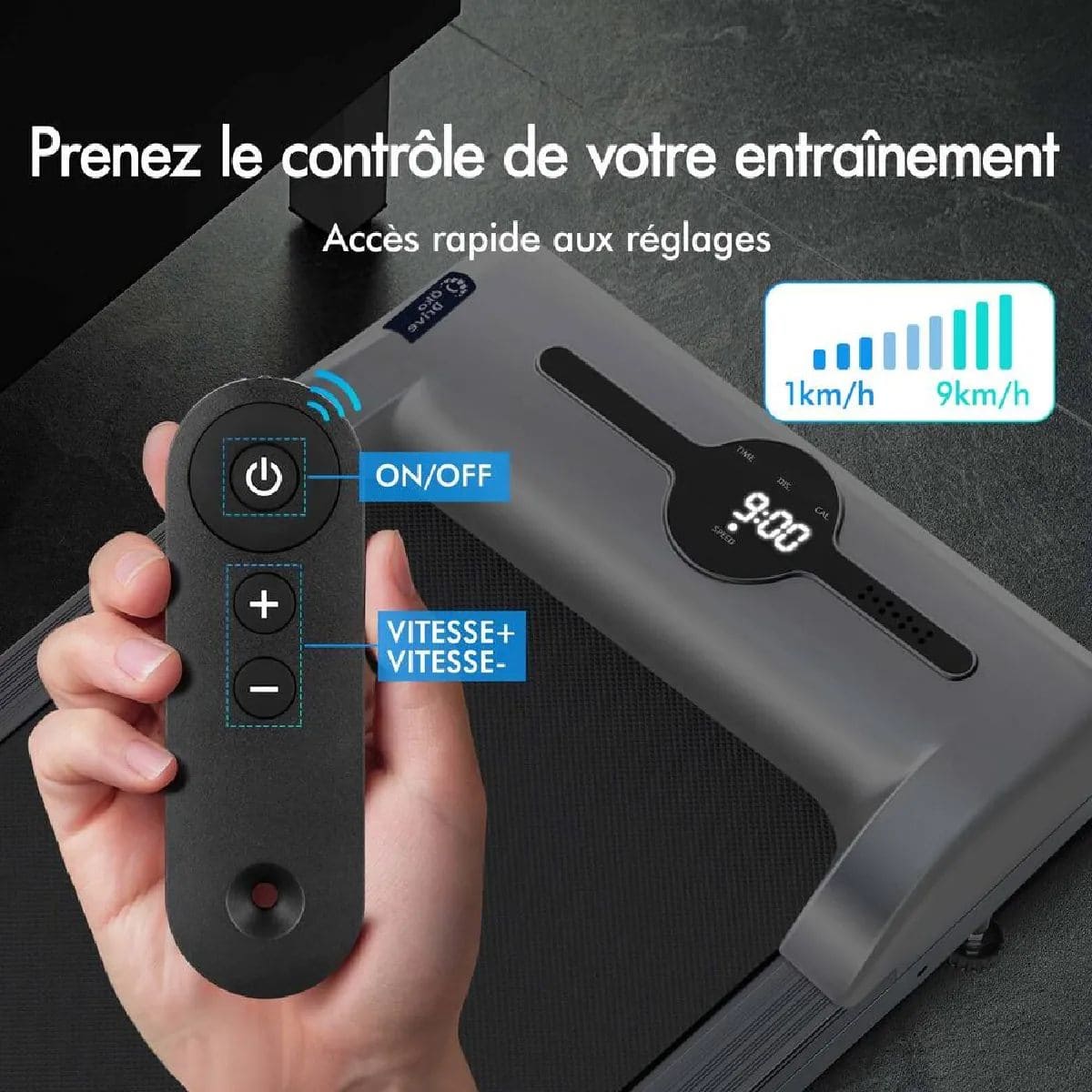 Tapis de marche électrique Black Lord SL9 - 2.2 CV - Affichage LED - Bluetooth - Texturé antidérapant – Image 5