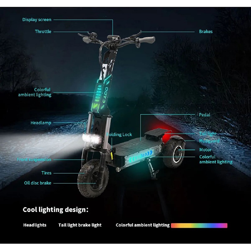 OOTD T30 - Trottinette Électrique Puissante Adulte 3200W - Pneus 13" Tout-Terrain - 100 km Autonomie – Image 3