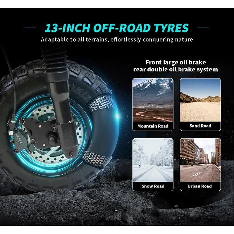 OOTD T30 - Trottinette Électrique Puissante Adulte 3200W - Pneus 13" Tout-Terrain - 100 km Autonomie – Image 4