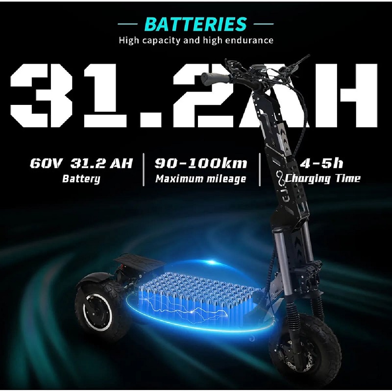 OOTD T30 - Trottinette Électrique Puissante Adulte 3200W - Pneus 13" Tout-Terrain - 100 km Autonomie – Image 6