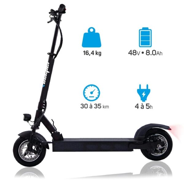 Trottinette électrique Beeper MAX FX10 – 500W, 48V, 10 pouces, pliable avec alarme, Suspension, 25 km d’Autonomie – Image 3