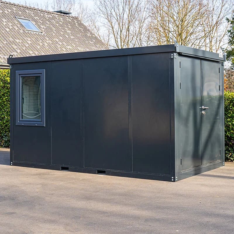 CONTAINER BUREAU ANTHRACITE 4X2M AVEC DOUBLE PORTE SANS FENÊTRE – Image 3