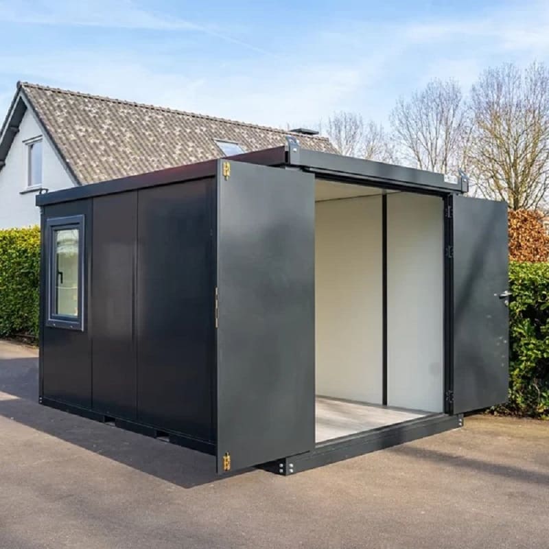 CONTAINER BUREAU ANTHRACITE 4X2M AVEC DOUBLE PORTE SANS FENÊTRE – Image 4