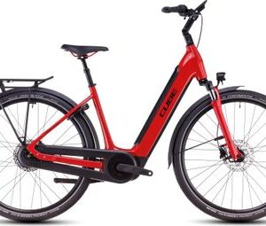 Vélo de Ville Électrique Cube Supreme Hybrid Comfort Pro 500 Easy Entry Enviolo City 500 Wh 700 mm Rouge Fire 2025