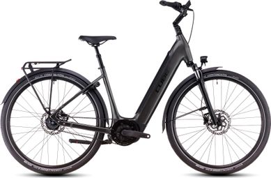 Vélo de Ville Électrique Cube Supreme Hybrid Deluxe One 625 Easy Entry Shimano Nexus 8V Courroie 625 Wh 700 mm Gris Noir Slate 2025