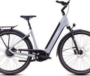 Vélo de Ville Électrique Cube Supreme Hybrid Deluxe SLX 625 Easy Entry Enviolo Trekking Courroie 625 Wh 700 mm Gris Polar 2025