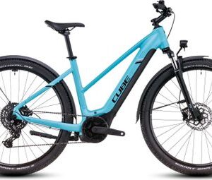 VTC Électrique Cube Nuride Hybrid Performance 625 Allroad Trapeze Shimano Cues 9V 625 Wh 29'' Bleu Swimming Pool 2025
