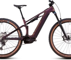 VTT Électrique Tout-Suspendu Cube Stereo Hybrid One44 HPC SLX 800 Shimano Deore XT 12V 800 Wh 29'' Violet Vert Molotov 2025